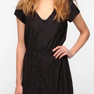 Black Kimchi Blue Button Front Shirt Dress from Urban Outfitters